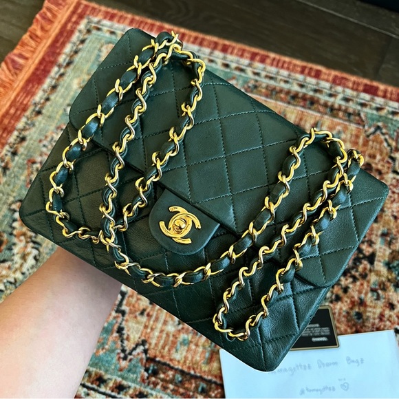 SOLD-on payment plan**Chanel Classic Vintage Mini Square Dark Green Flap Bag - Picture 5 of 11